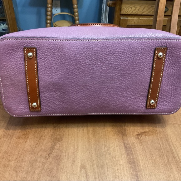 Dooney & Bourke Mauve Pebble Leather Carter Satchel - Picture 3 of 16